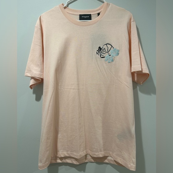 The Kooples 100% Cotton Pink Embroidered Skull T-Shirt Size L - Picture 2 of 9